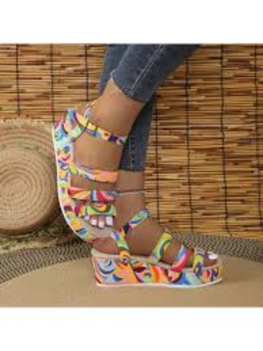 NWOT Psychedelic Platform Sandals EU 40 / US 9